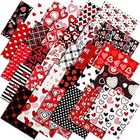 Vista 10 de Shimeyao Paquete de 60 piezas de tela de acolchado de Navidad de 10 x 10 pulgadas, diseño de rayas con puntos rojos brillantes y verdes, suministros