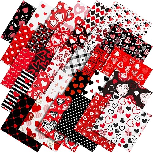 Miniatura 10 de Shimeyao Paquete de 60 piezas de tela de acolchado de Navidad de 10 x 10 pulgadas, diseño de rayas con puntos rojos brillantes y verdes, suministros