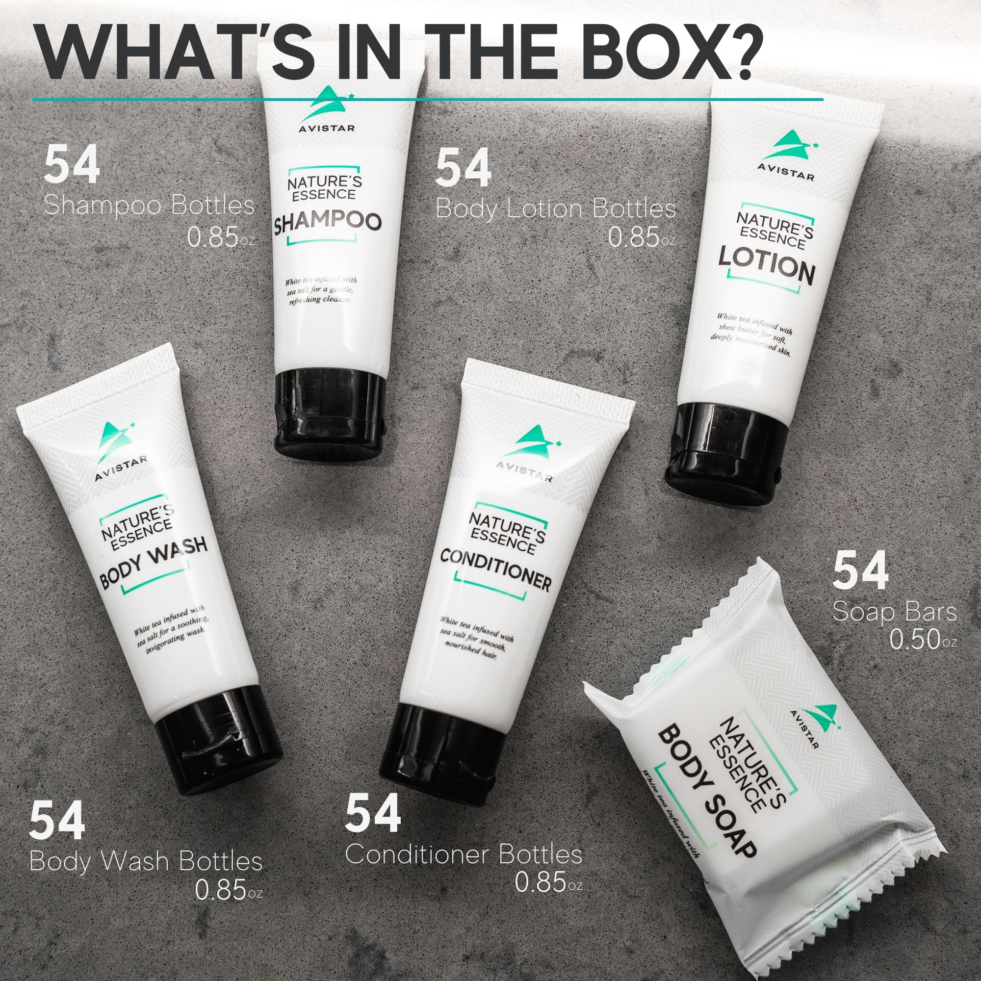 Hotel Toiletries Bulk Set, Travel-Size Guest Amenities