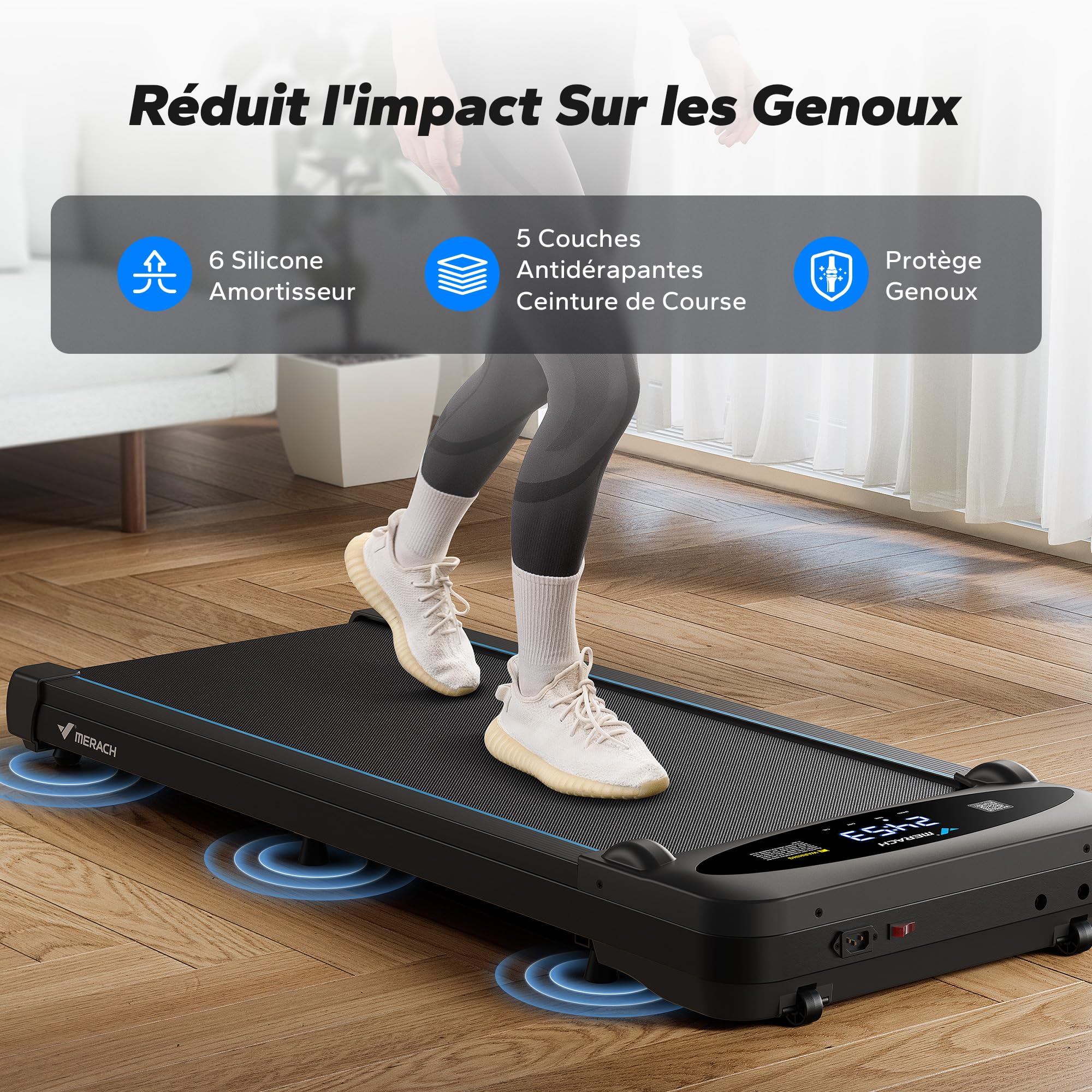 MERACH Loopband Voor Thuisgebruik, Inklapbare Loopband Met 6% Helling, 2,5PK, 0,8–12 km/u, Met LED-Display & Tablethouder, Stil Fitnessapparaat Voor Thuis En Kantoor, Ondersteunt APP