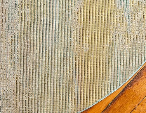 Miniatura 9 de Unique Loom Jardin Collection - Alfombra para múltiples áreas, abstracta, vibrante., Polipropileno, Turquoise