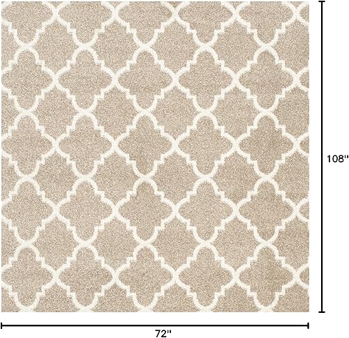 Vista 73 de Safavieh Amherst Collection AMT422B - Alfombra para interiores y exteriores, color gris claro y beige