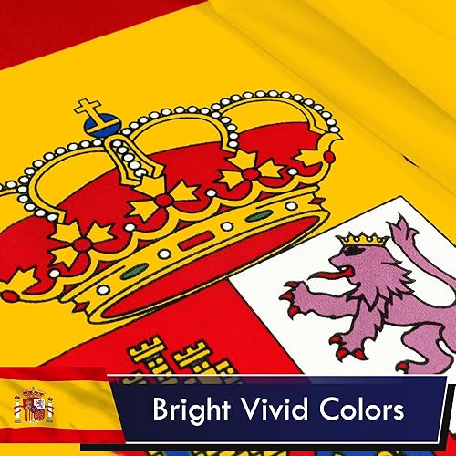 Miniatura 3 de G128 Bandera de España, 3 x 5 pies, serie LiteWeave, impresa en poliéster 100D, bandera de país, colores vibrantes, ojales de latón