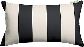 Majestic Home Goods Black Vertical Stripe Indoor / Outdoor Small Throw P...