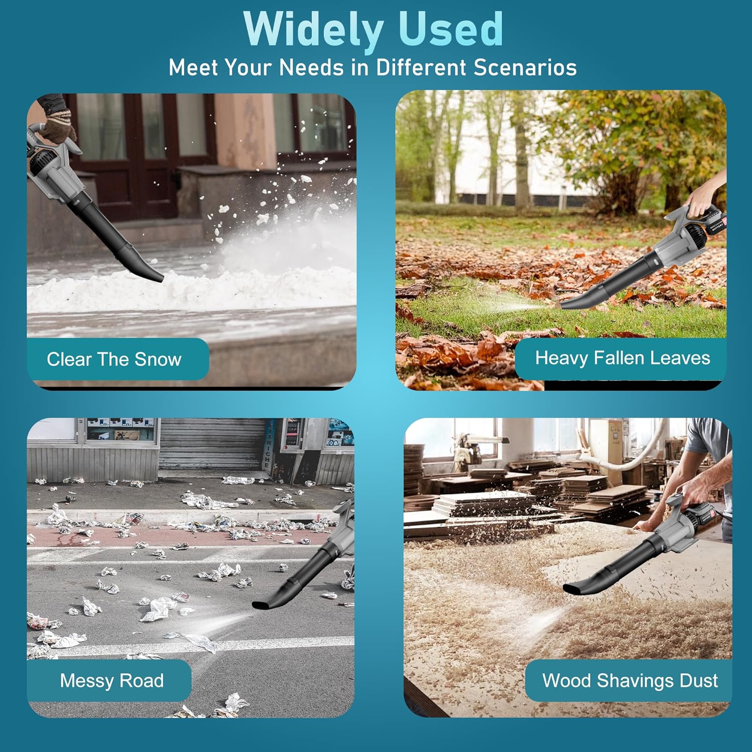 Electric Leaf Blower Cordless with 2 x 4.5Ah 21V Batteries and Fast Charger, 3 Speed Modes 650CFM Handheld Brushless Leaf Blower for Yard, Patio & Outdoor Use