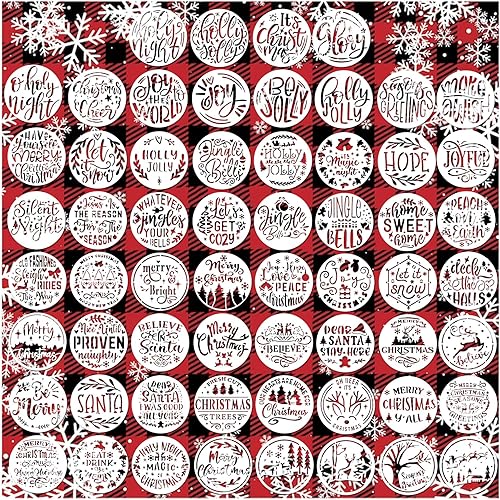 Miniatura 8 de Plantillas pequeñas de 3 pulgadas para pintar sobre madera, paredes, tarjetas, roca, portavasos, plantillas reutilizables para decoración de madera,