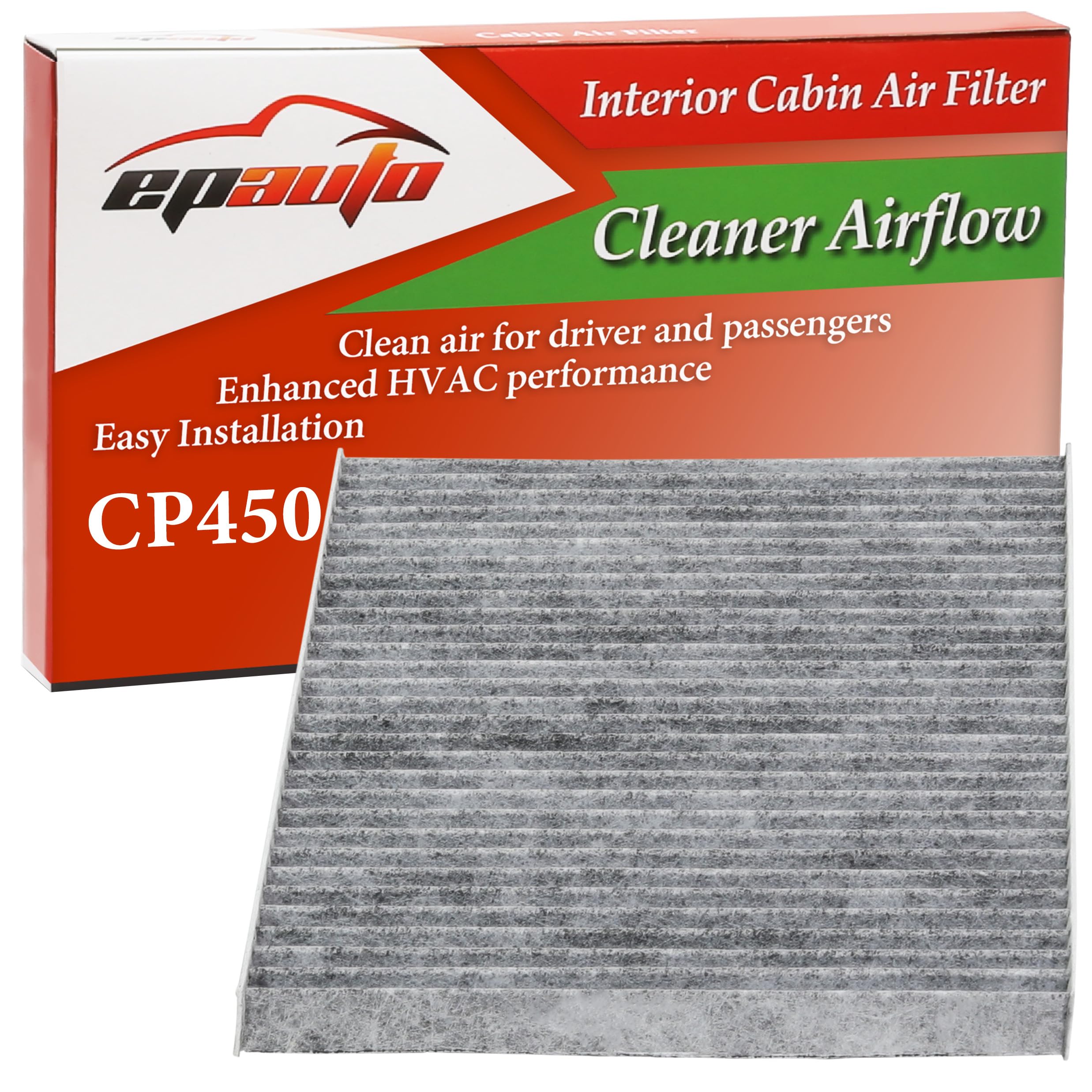 EPAuto CP450 CF12450 Cabin Air Filter with Activated Carbon Replacement for Jeep Gladiator Gas 2020-2025 Wrangler Gas and