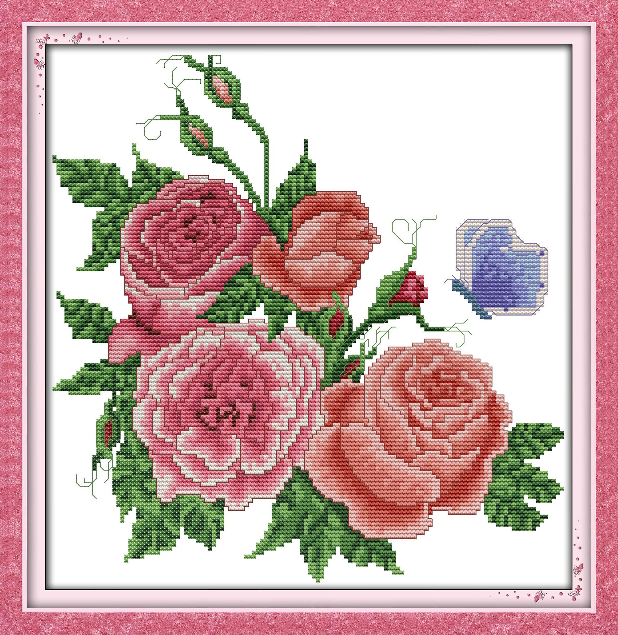 クロスステッチ図案セット クロスステッチ図案 122-1, 122-2, 122-3「アネモネ」anemone
