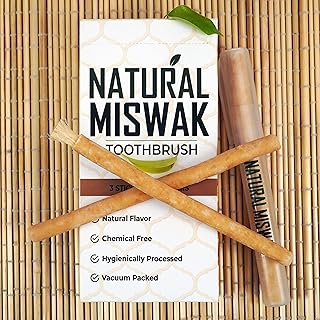 Miswak Sticks for Teeth, Natural Toothbrush, No Toothpaste Needed, Miswak Toothbrush Stick also known as Siwak Chew Sticks for Humans, Meswak, مسواك