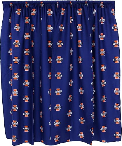 Miniatura 2 de College Covers Everything Comfy Illinois Fighting Illini - Juego de paneles de cortina, 2 paneles, 2 alzapaños a juego, 42 pulgadas de ancho por 63