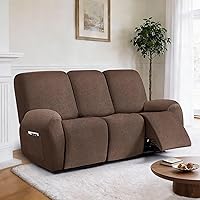 Vista 74 de Fundas para sillas reclinables con aspecto de cuero, funda elástica de 4 piezas, funda suave para silla reclinable, protector de muebles lavable