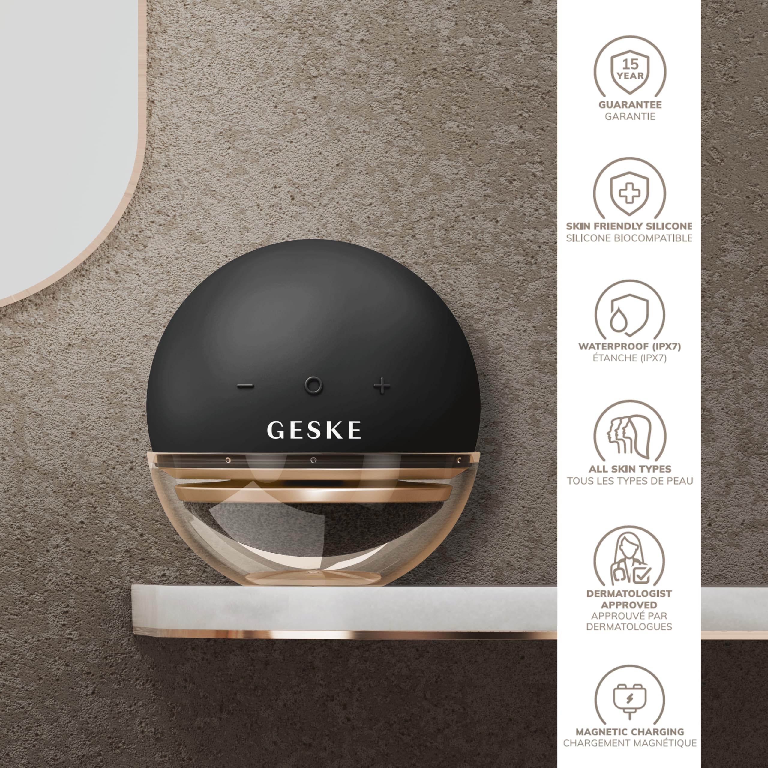 GESKE Electric Pumice Foot Smoothing Spinning Sphere 8 in 1 Lima de Pies | SmartAppGuided™ | Lima y Exfoliador Eléctrico de Pies | 3 Accesorios de Piedra Pómez | Eliminación Avanzada de Callos
