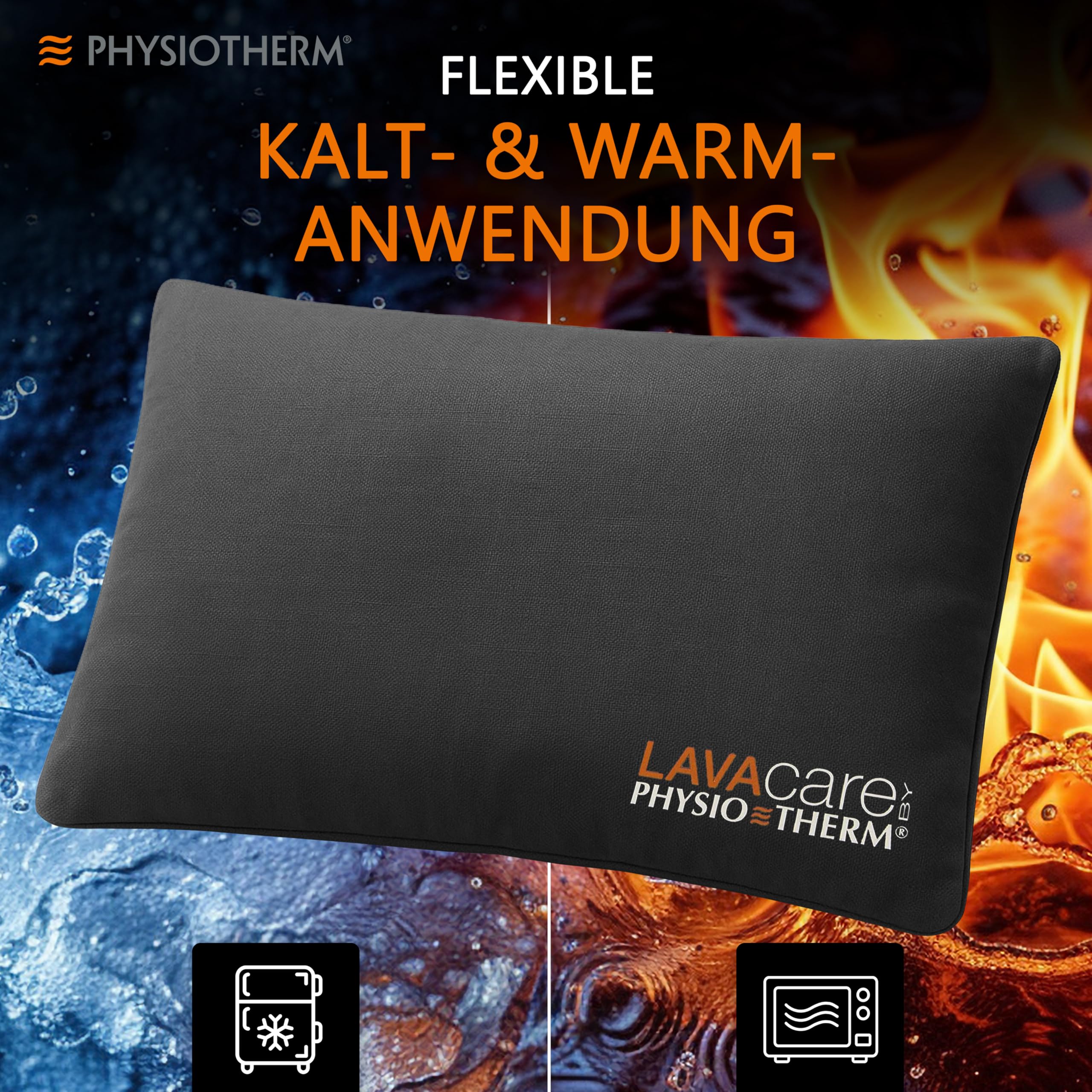 LAVAcare Cuscino Termico Classico • Cuscino in Lava con Sabbia Lavica per il Relax • Adatto come Cuscino Termico & Refrigerante