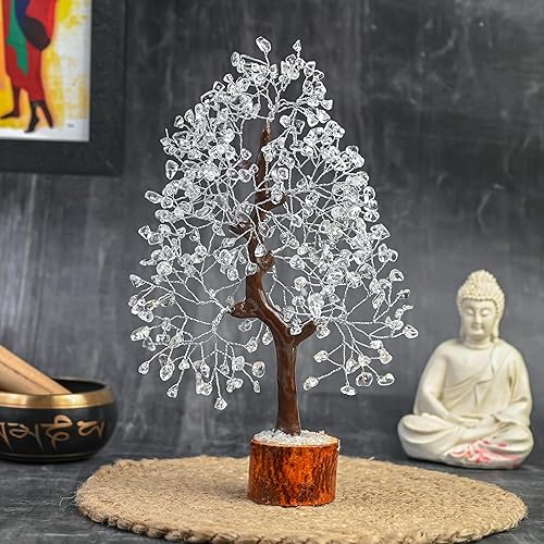 Miniatura 5 de Árbol de cristal de cuarzo transparente para energía positiva Piedras curativas de chakras, cristal y piedras preciosas transparentes para corona,