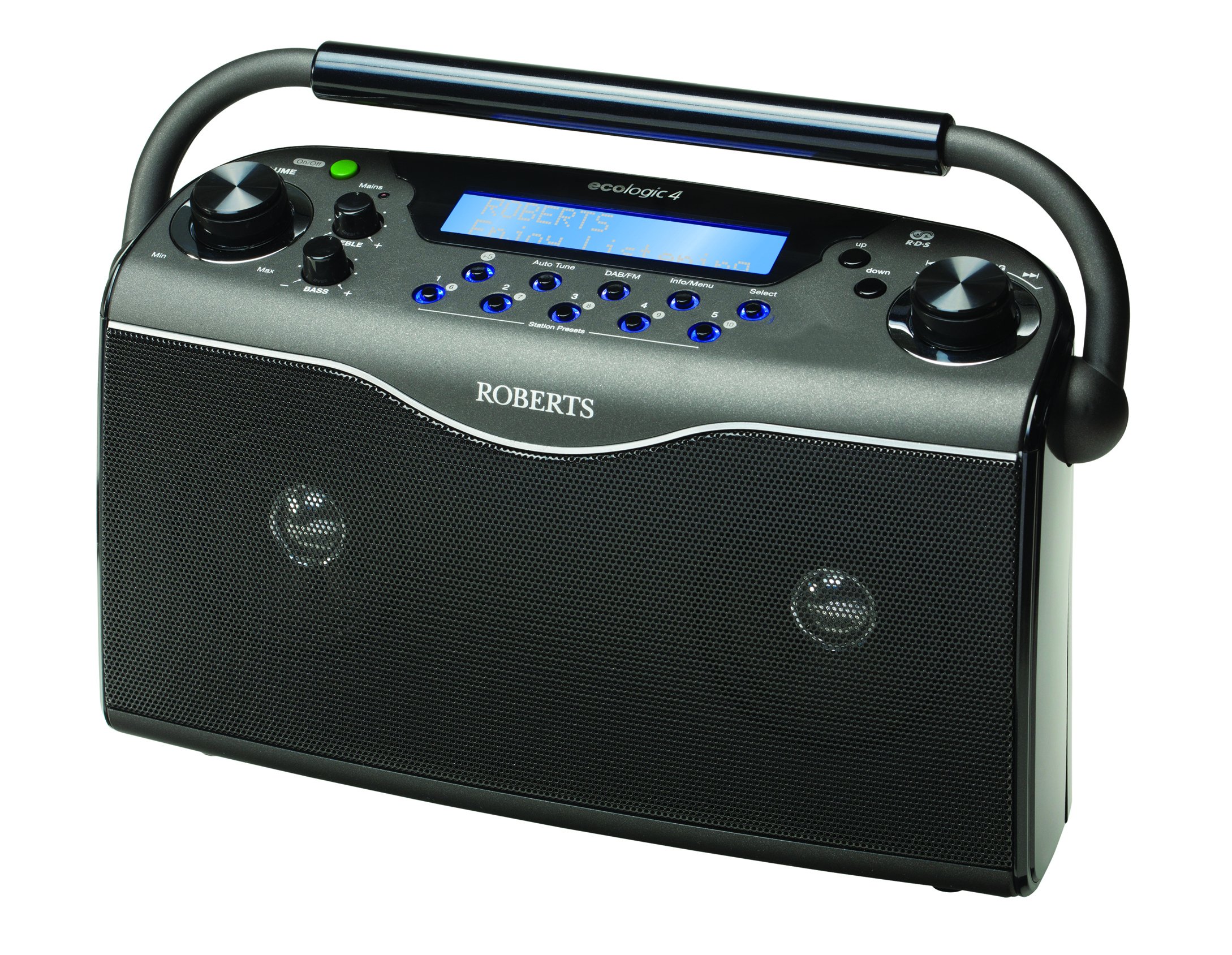 Roberts RD21B(ECO4) Ecologic 4 DAB/FM RDS Digital Stereo Radio wth up to 150 Hours Battery Life - Black