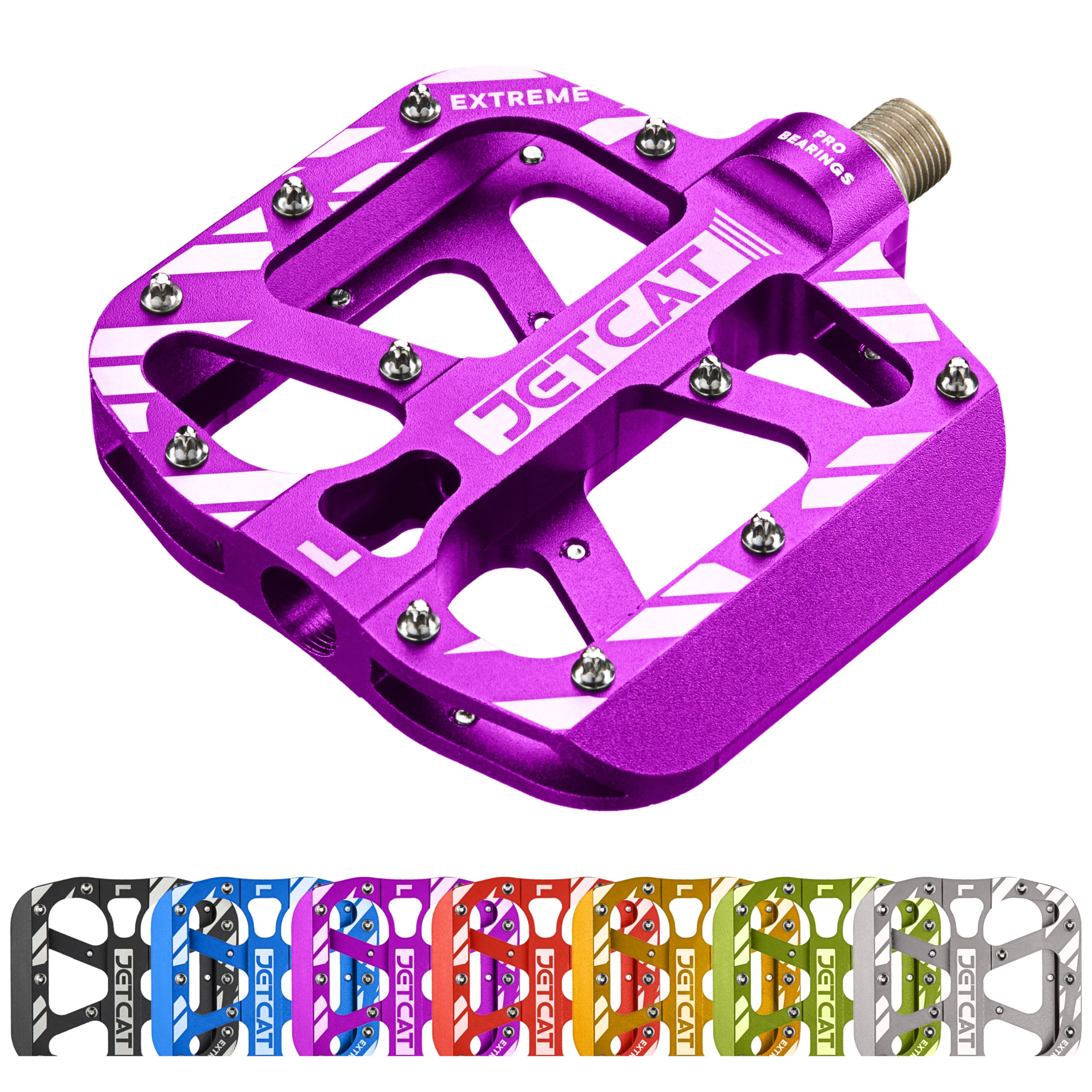 'JETCAT Mountain Bike Pedals - MTB Pedals Flat, Bicycle Pedals for BMX MTN Road Gravel EBike, BMX Pedals, Flat Pedals, Road Bike Pedals, Specialized Bike Pedals, BMX Parts, Metal Aluminum 9/16'''