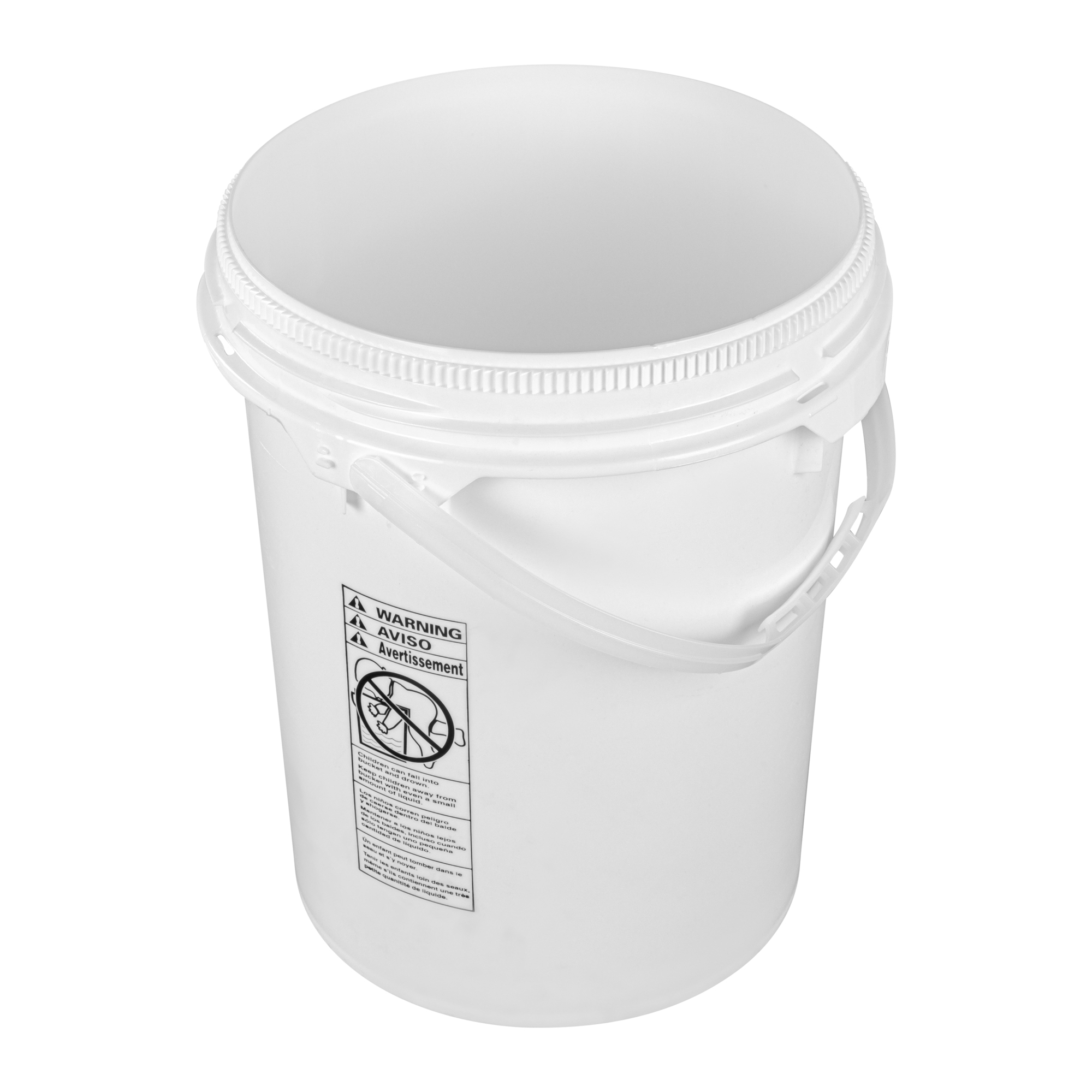 Image of Restaurantware-Met Lux 5 Gallon UN Rated Pail, 1 Screw Top Bucket - Lid Sold Separately, Airtight Seal, White Plastic Screw Top Pail, Multipurpose, Ideal for Storing Pet Food, Cereal, and Grain