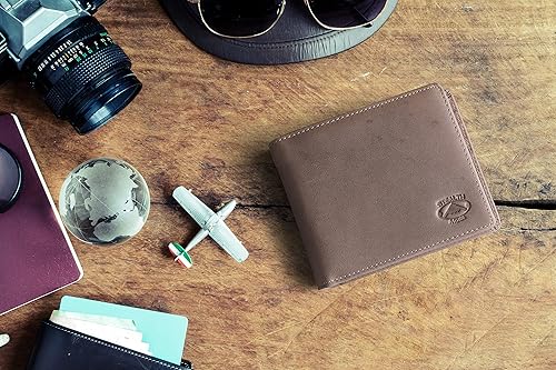 Miniatura 3 de Cartera plegable de piel Stealth Mode para hombre con ventana de identificación y bloqueo RFID