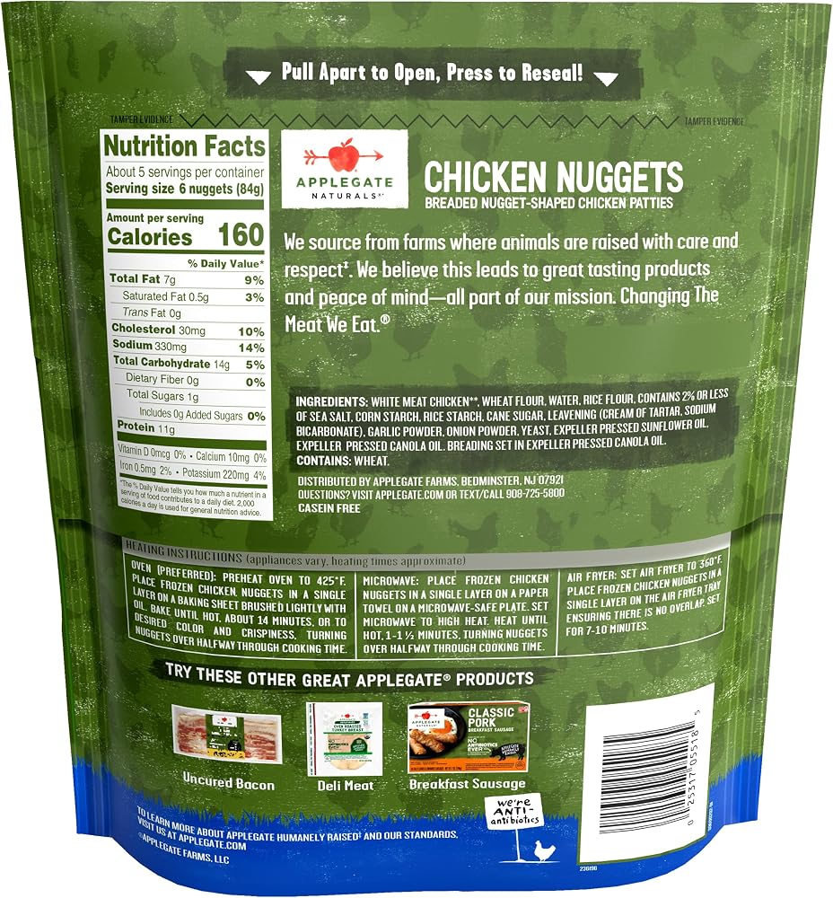 Applegate, Natural Chicken Nuggets Family Size, 16oz (Frozen)