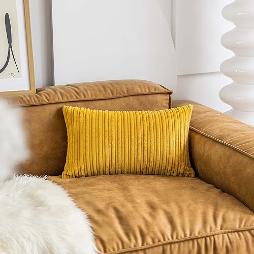 Miniatura 492 de UGASA - Juego de 2 fundas de almohada de terciopelo a rayas, funda decorativa para cojín con cremallera oculta para el hogar, sofá, dormitorio,