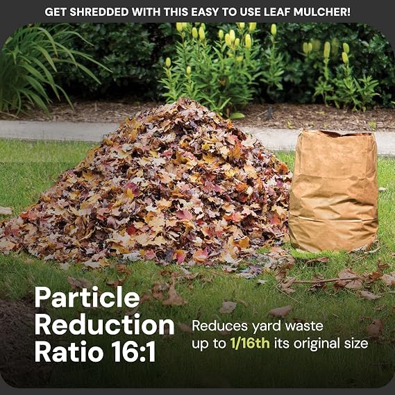 Sun Joe Corded Leaf Mulcher Shredder with Adjustable Control Dial, 8,000 RPM, 13-Amp Motor - Portable Electric Mulching and Shredding Machine for Lawn Care, SDJ616