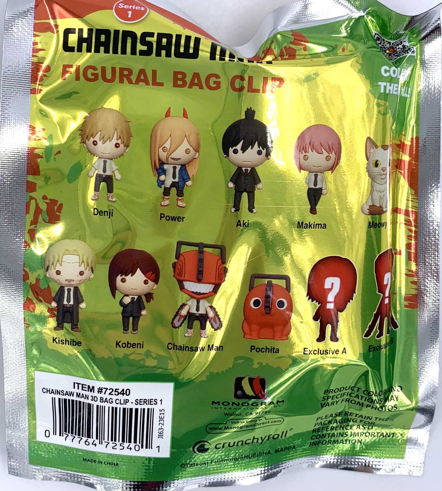 Chainsaw Man chaveiro figura 3D motosserra homem série 1 pacote