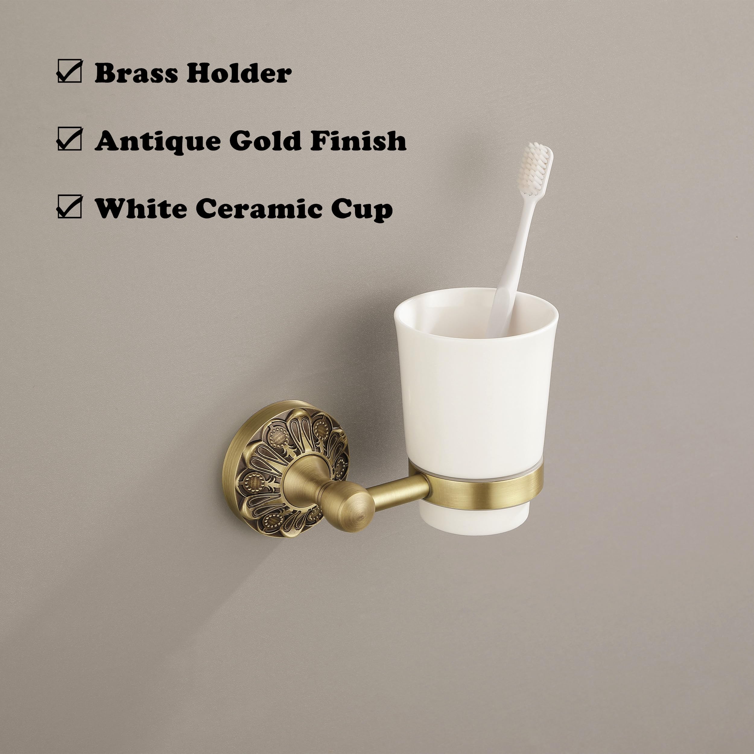 Porte-brosses à Dent En Laiton Antique - Accessoires De Salle De Bain
