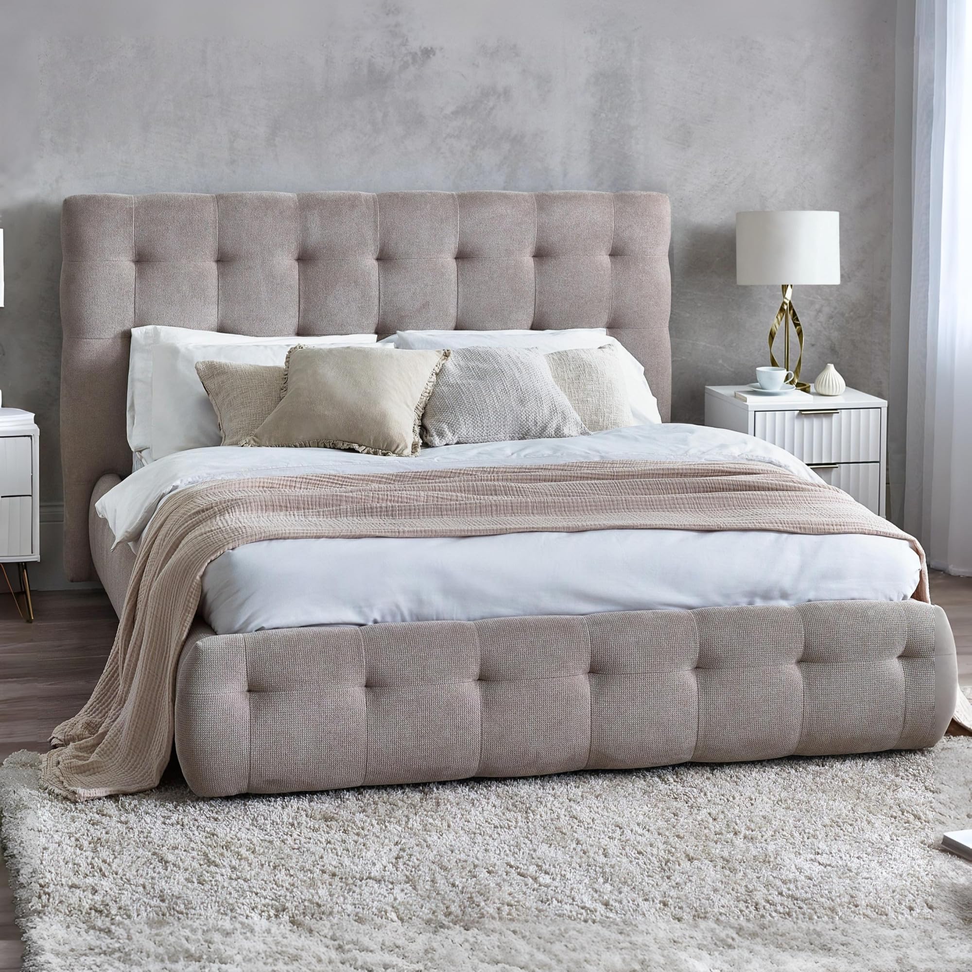 Julian Bowen Odette Double Bed 135Cm - Light Taupe