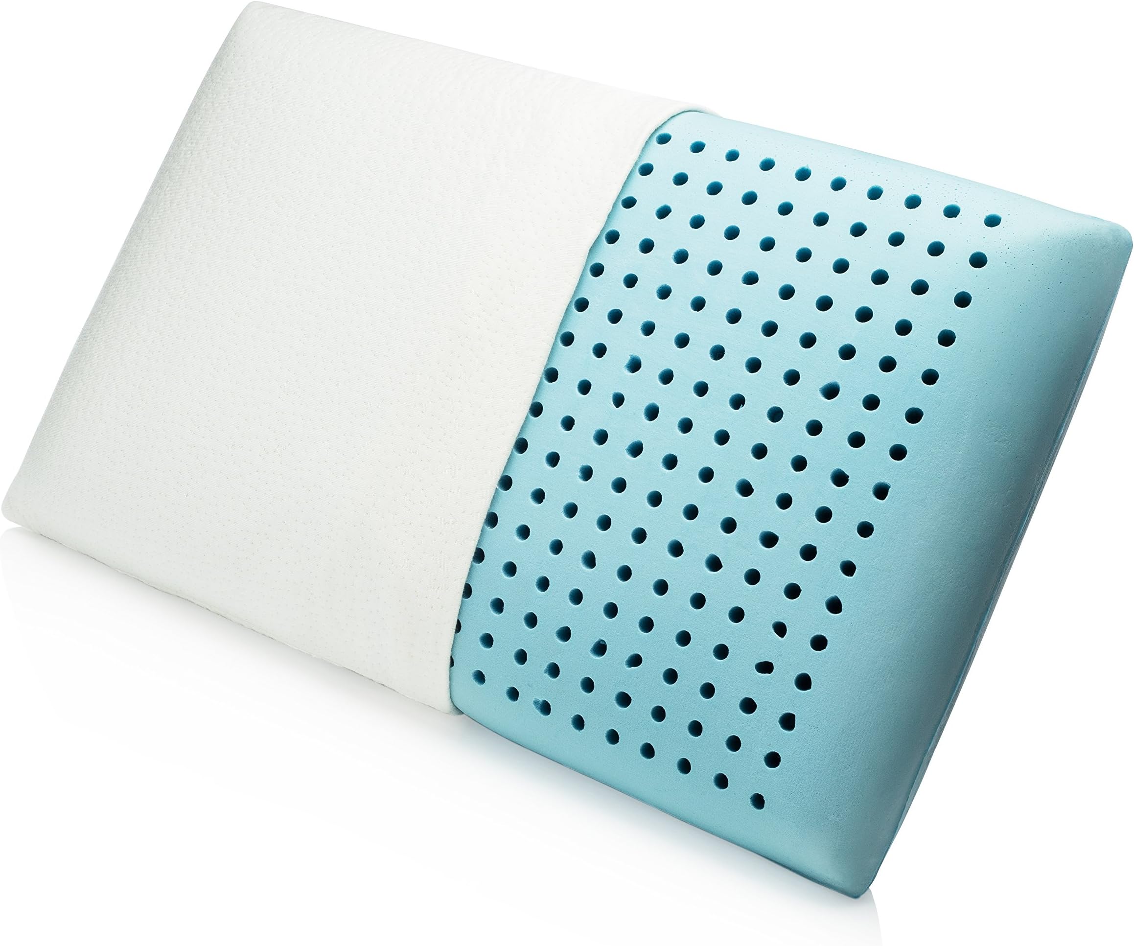 MemorySoft Cool Gel Memory Foam Pillow with Air Flow Ventilation and Premium Bamboo Cover - All Position Sleeper