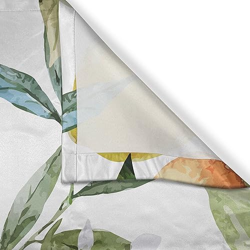 Miniatura 3 de Ambesonne Cortinas de cocina natural, ramas de árbol de clementina limón y naranja, fruta deliciosa temporada de invierno, diseño de vitaminas,