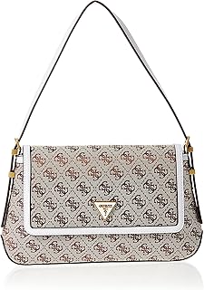 GUESS Desideria Flap Shoulder Bag, Beige Logo