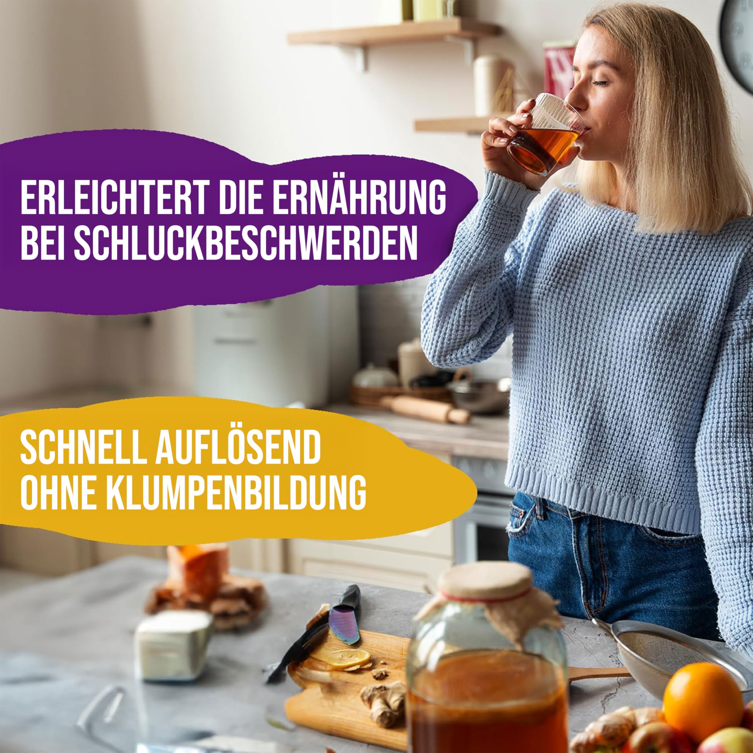 RheinNatur Viscomin Andickpulver 2,5 kg - Andickungspulver für Getränke & Speisen - Verdickungsmittel zur Andickung von Getränken und Speisen - Vegan & geschmacksneutral