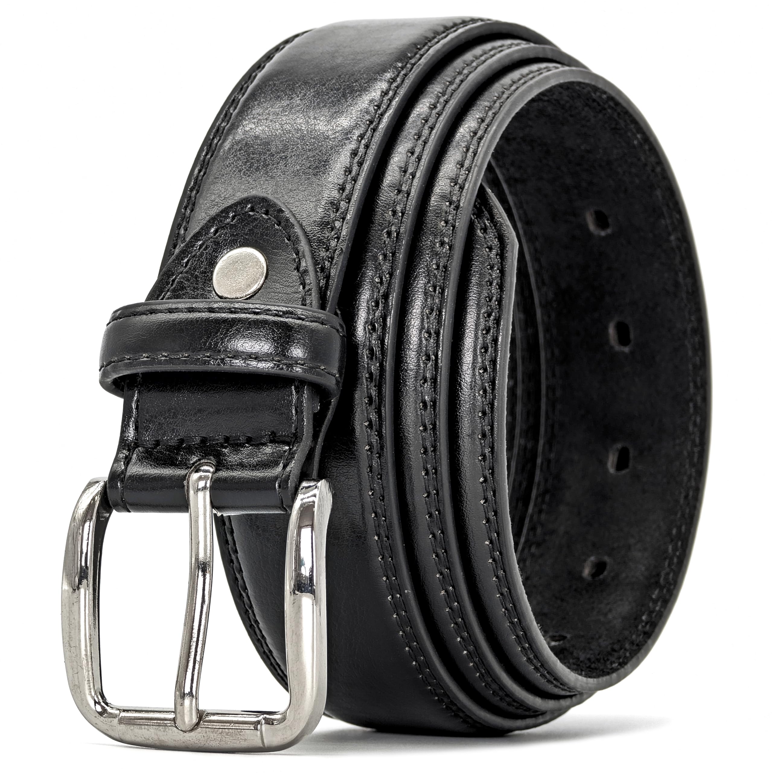 Ossi Real Leather Lined Belt in Black Medium Size 32" - 36"