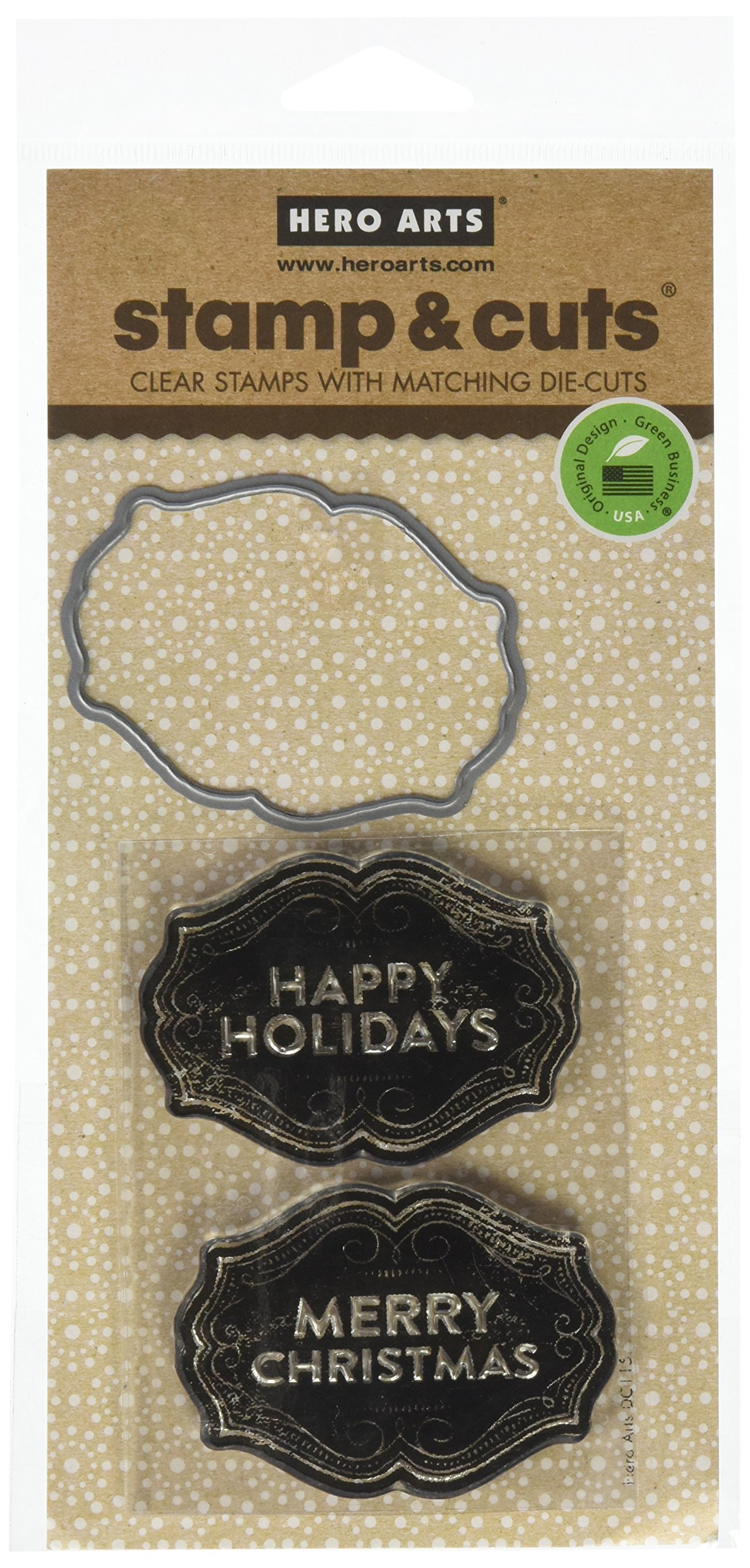 Hero Arts Scrapbooking Stamp and Die Cuts, Christmas Tags