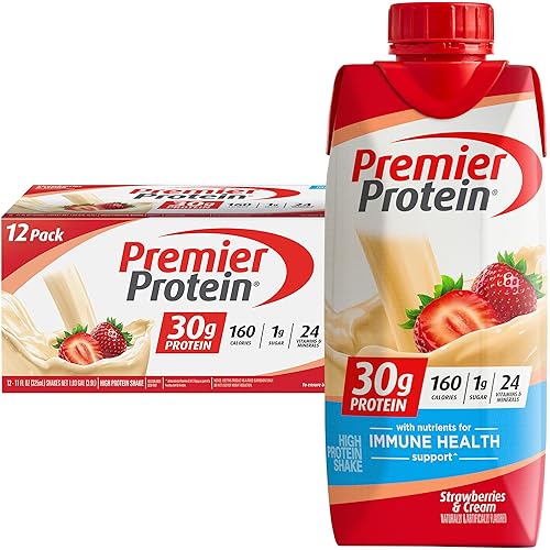 Premier Protein batido alto en proteínas, crema de fresa (11 fl. oz, 12 unidades)