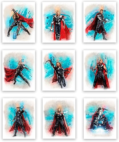 Miniatura 7 de Avengers Superhero (juego 2) impresiones artísticas en acuarela (sin marco)  Gran regalo conjunto de 10 (8 x 10)  Perfecto para decoración de