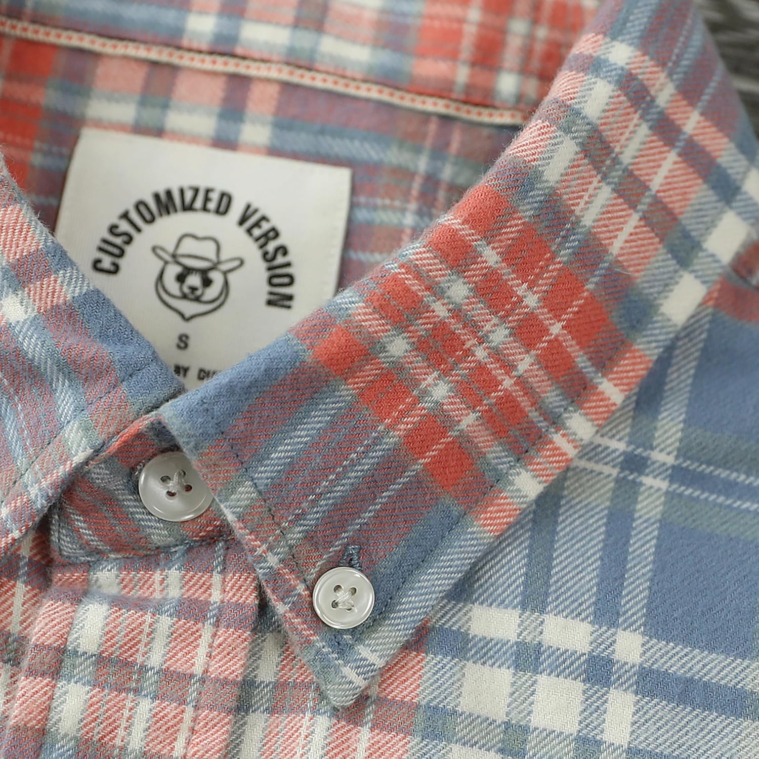 Dubinik® 6 oz Flannel Shirt for Men Plaid Mens Button Down Long Sleeve Shirts Cotton Casual - Image 2