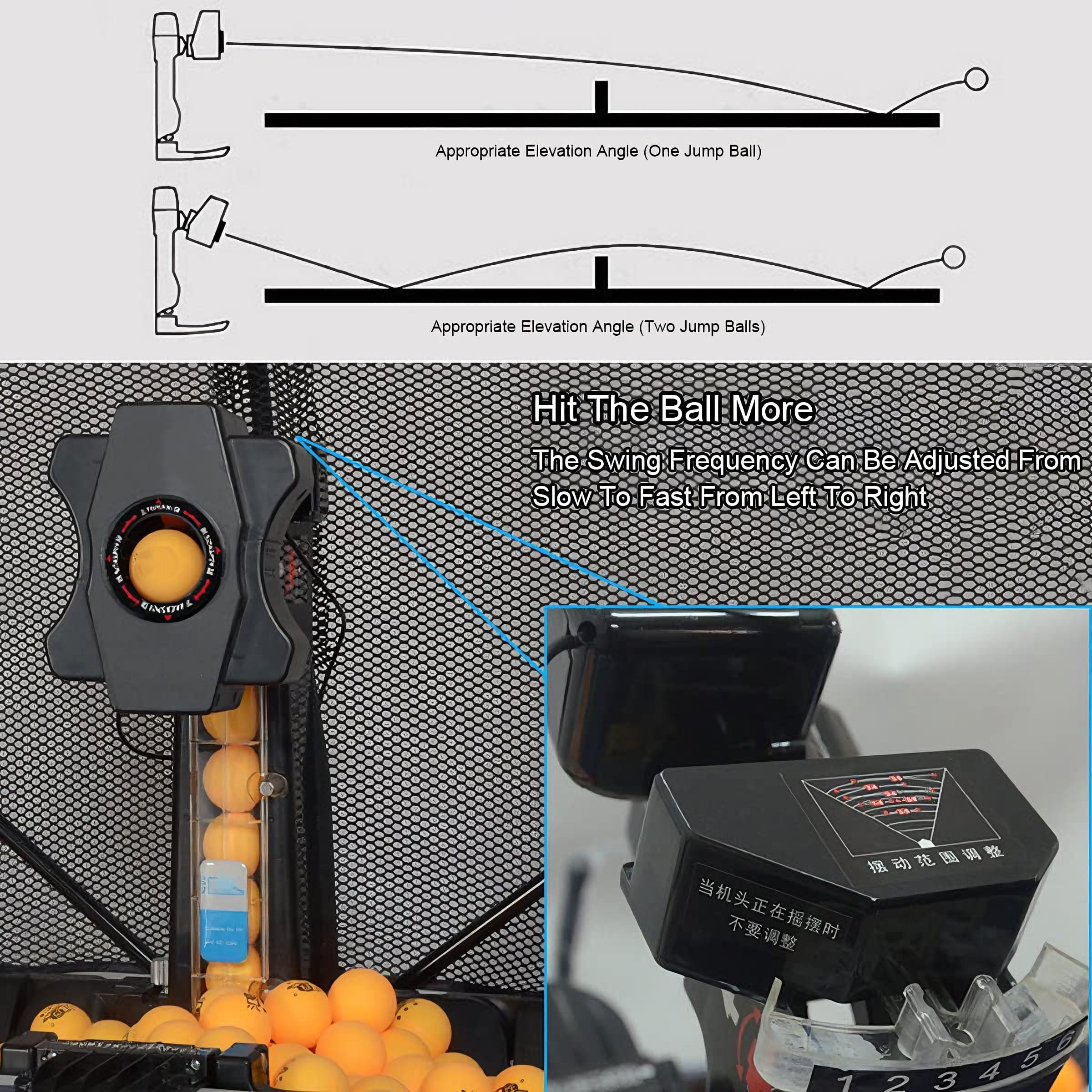 Tischtennisball Roboter Automatische Ping-Pong-Maschine mit Multi-Rotation und Ball-Recycling-Netz für effizientes Training und Übung, einfaches automatisches Servieren