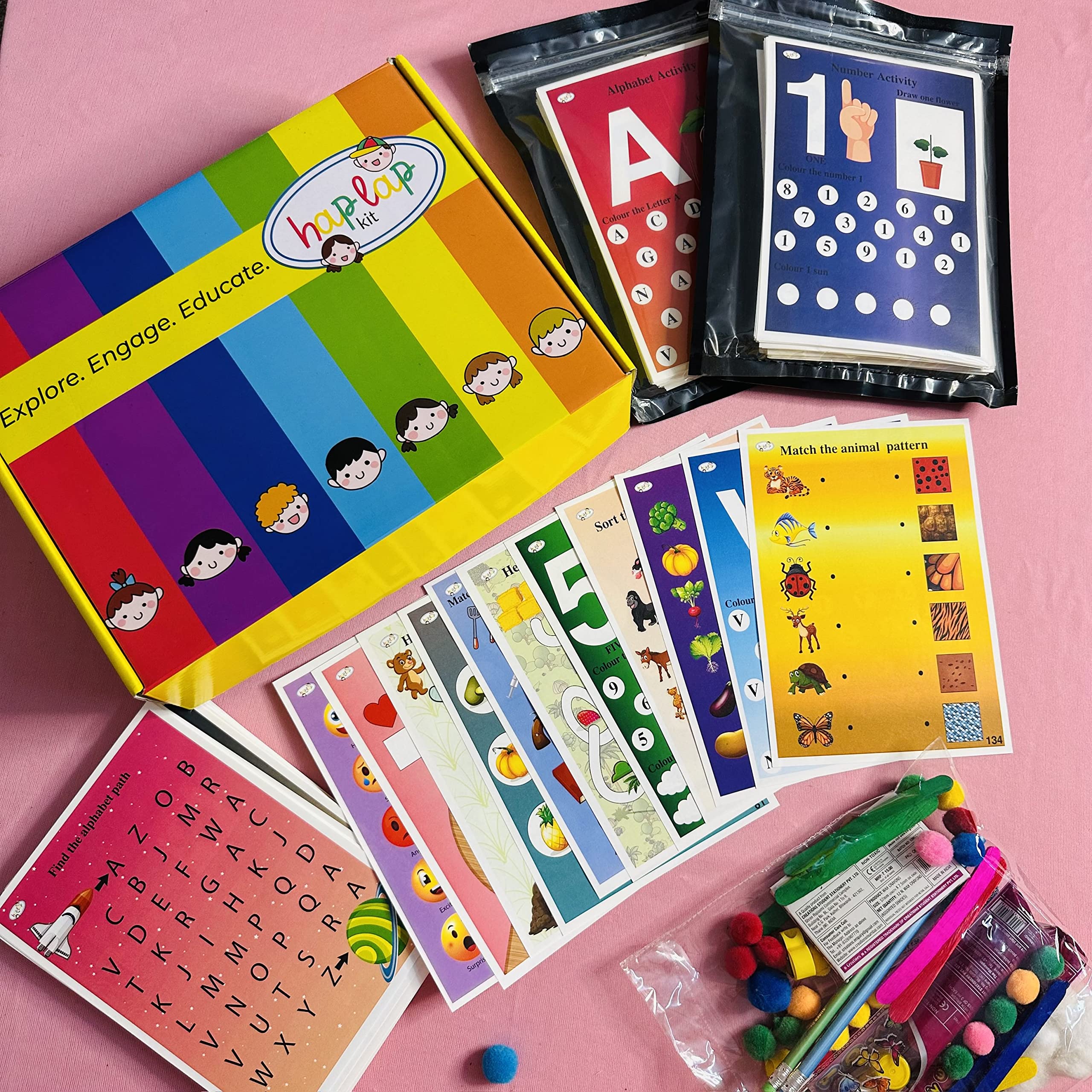 Worksheets for Toddlers and Preschoolers | Haplap Kit | Early Learning Kit for 2-6 Years| Educational Kit with 200 Worksheets and Craft Material | Preschool Activities | Fun & Learning for Kids | (B0C5VKS9GV) Amazon Price History, Amazon Price Tracker