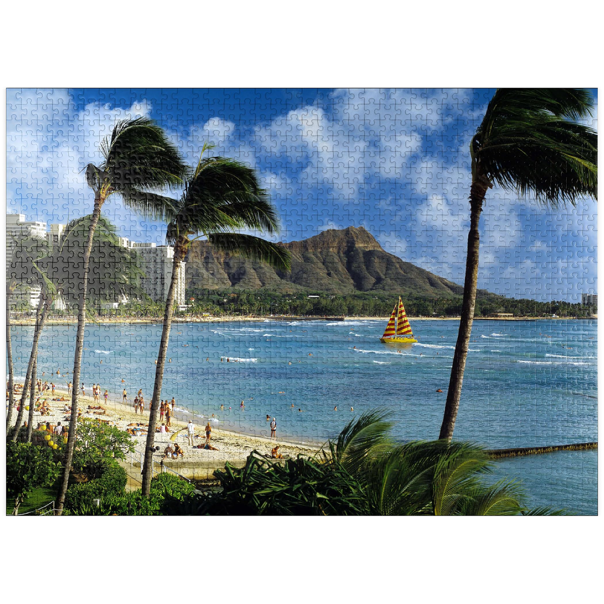 MyPuzzle Honolulu, Oahu, Hawaii, USA - Premium 1000 Piece Jigsaw Puzzle for Adults