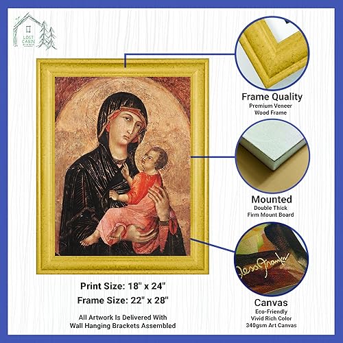 Miniatura 2 de Duccio di Buoninsegna  Lienzo en marco biselado dorado  Reproducción de pinturas de obras de arte finas  Regalo de póster enmarcado para decoración