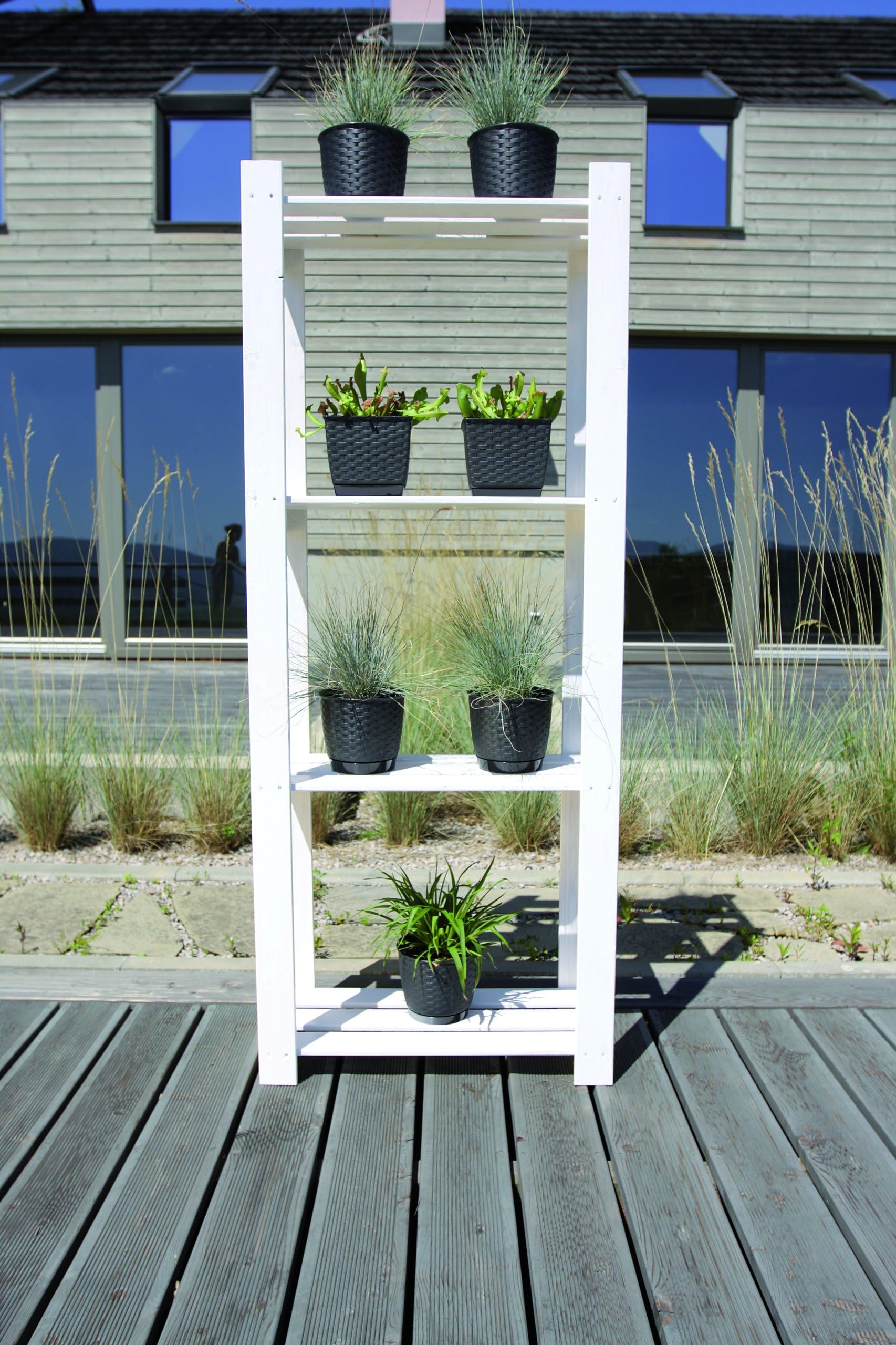 Prosperplast Vaso Square Batolla 8.2 Litri, Bianco, 25x25x22 Cm In Plastica Riciclata