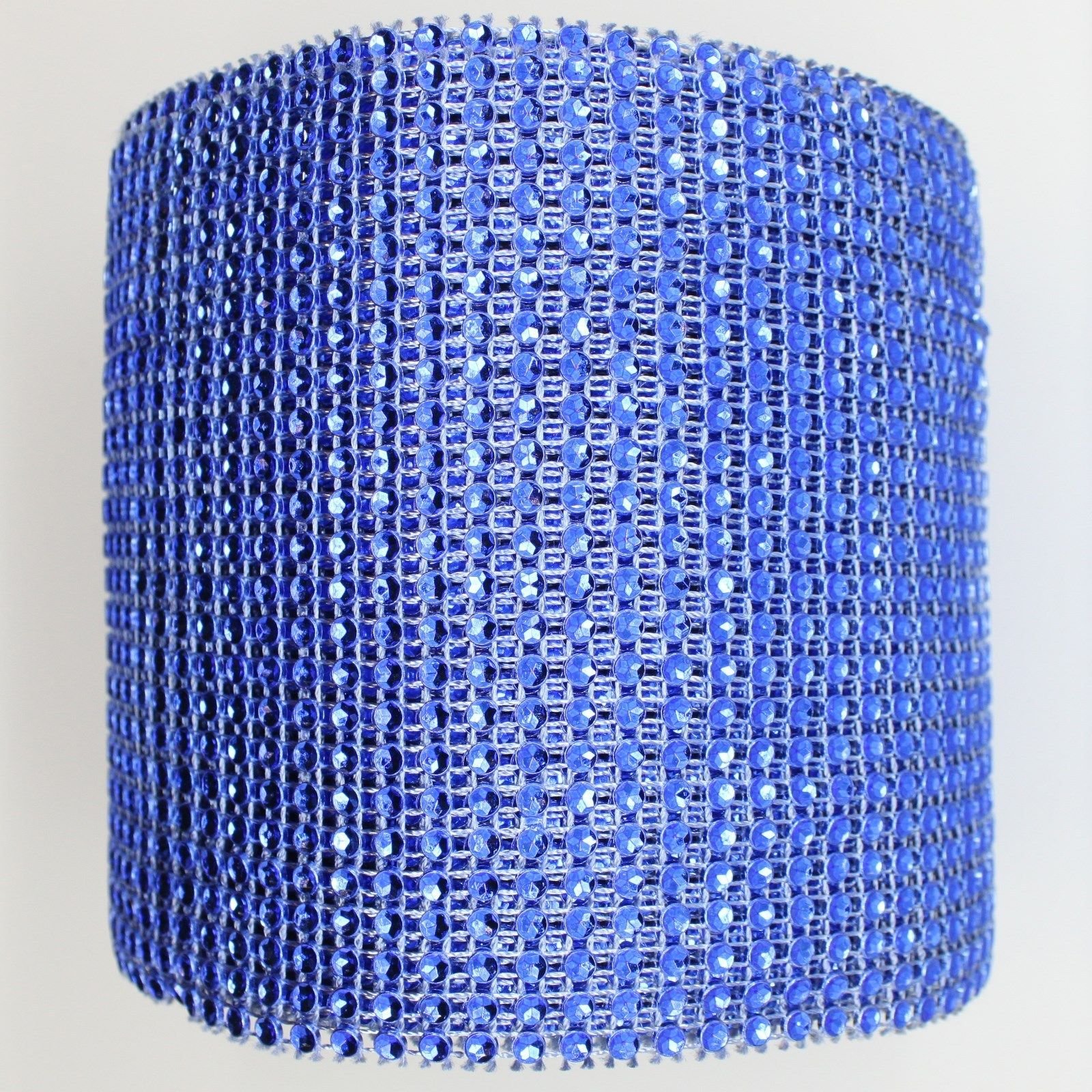 4.75" X 10 Yards 24 Rows Diamond Rhinestone Mesh Wrap for Wedding, Party, and Events Decoration (Royal)