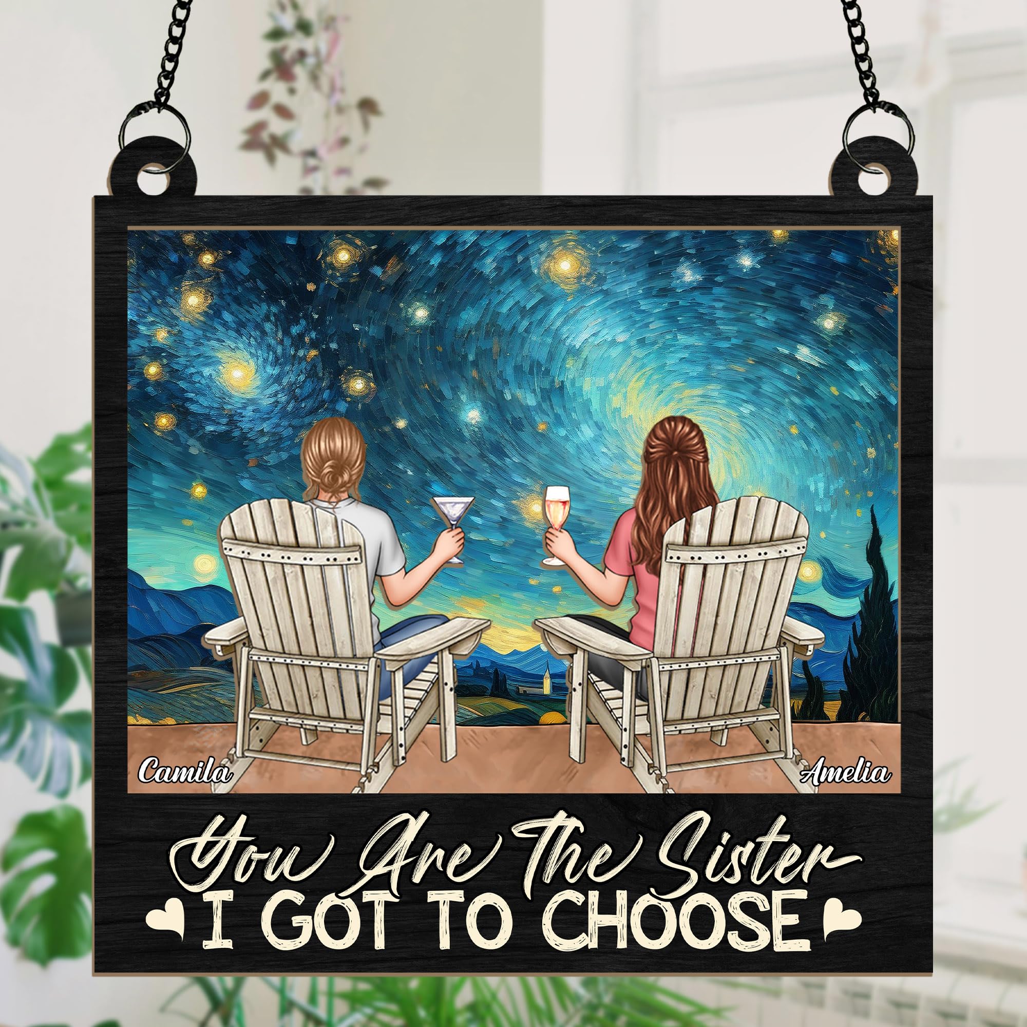 Personalized Window Hanging Suncatcher Ornament Best Friend Valentines Birthday Gifts for Women, Bestie Gifts for Women, Gift for Friends Female, Bestie Gift