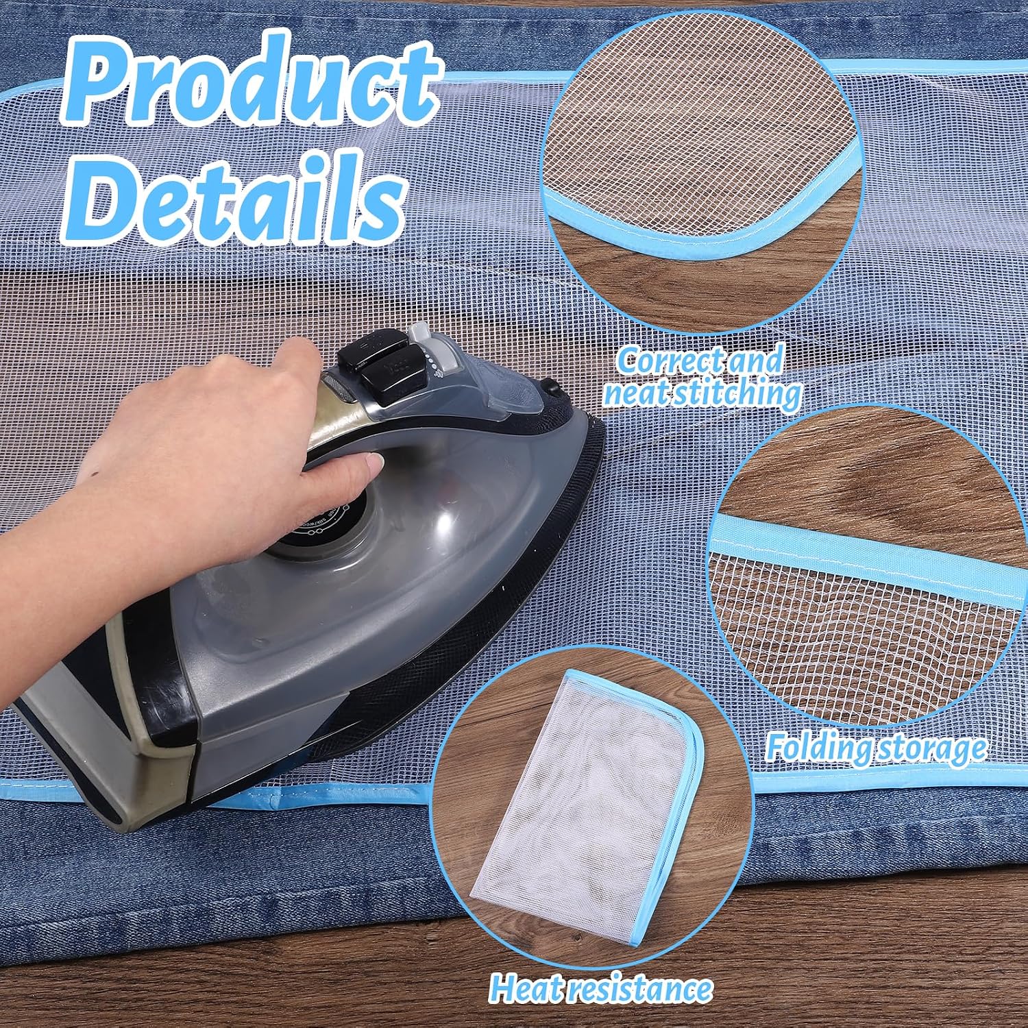 4 Pack Pressing Cloth for Ironing, Ironing Cloths to Protect Clothes Pressings Cloth, Durable Iron Clothes Protector for Ironings, Polyester Mesh Iron Pressing Mat for Easy Irons Sewing