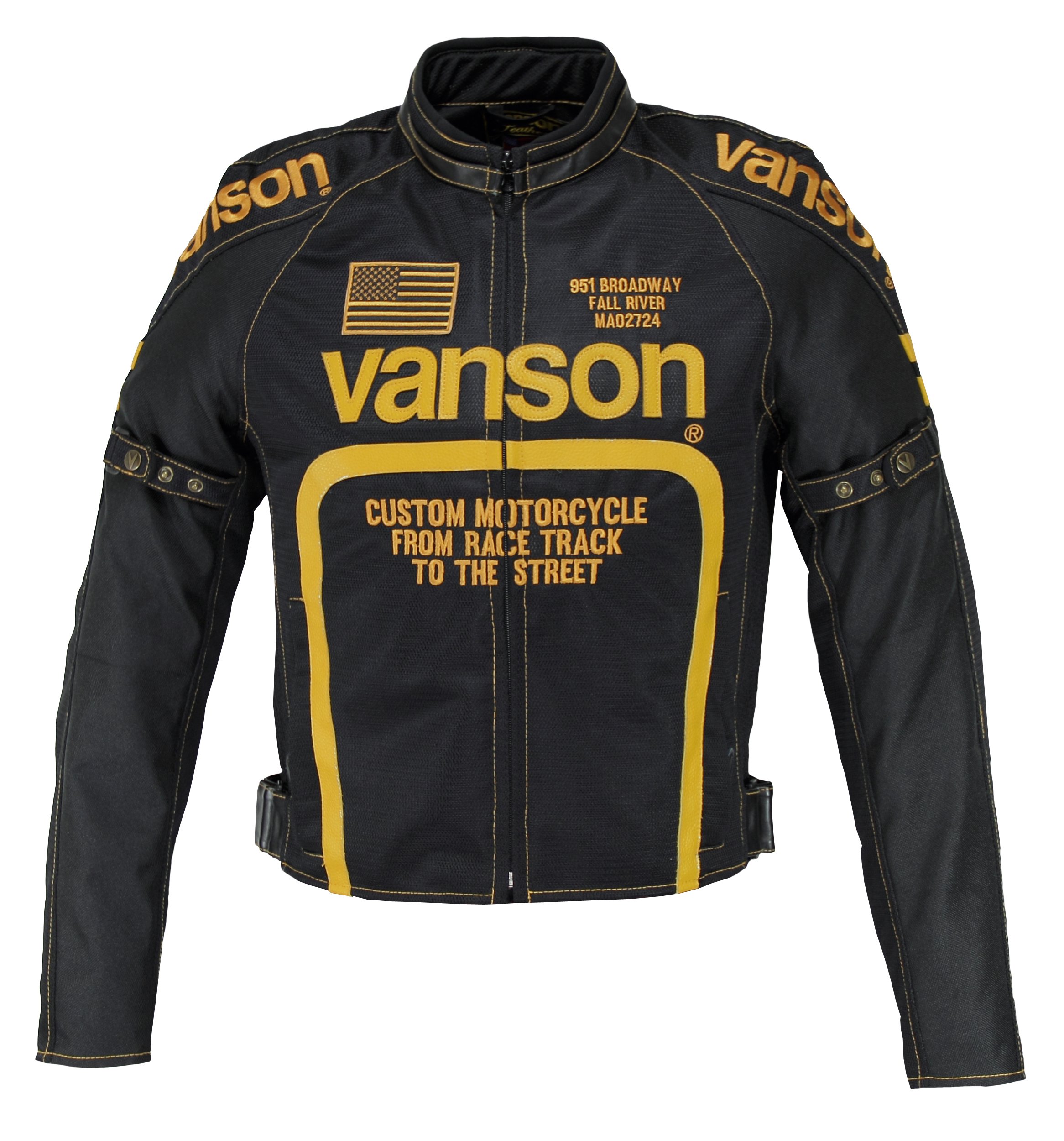 Amazon | VANSON(バンソン) メッシュジャケット BLACK/YELLOW