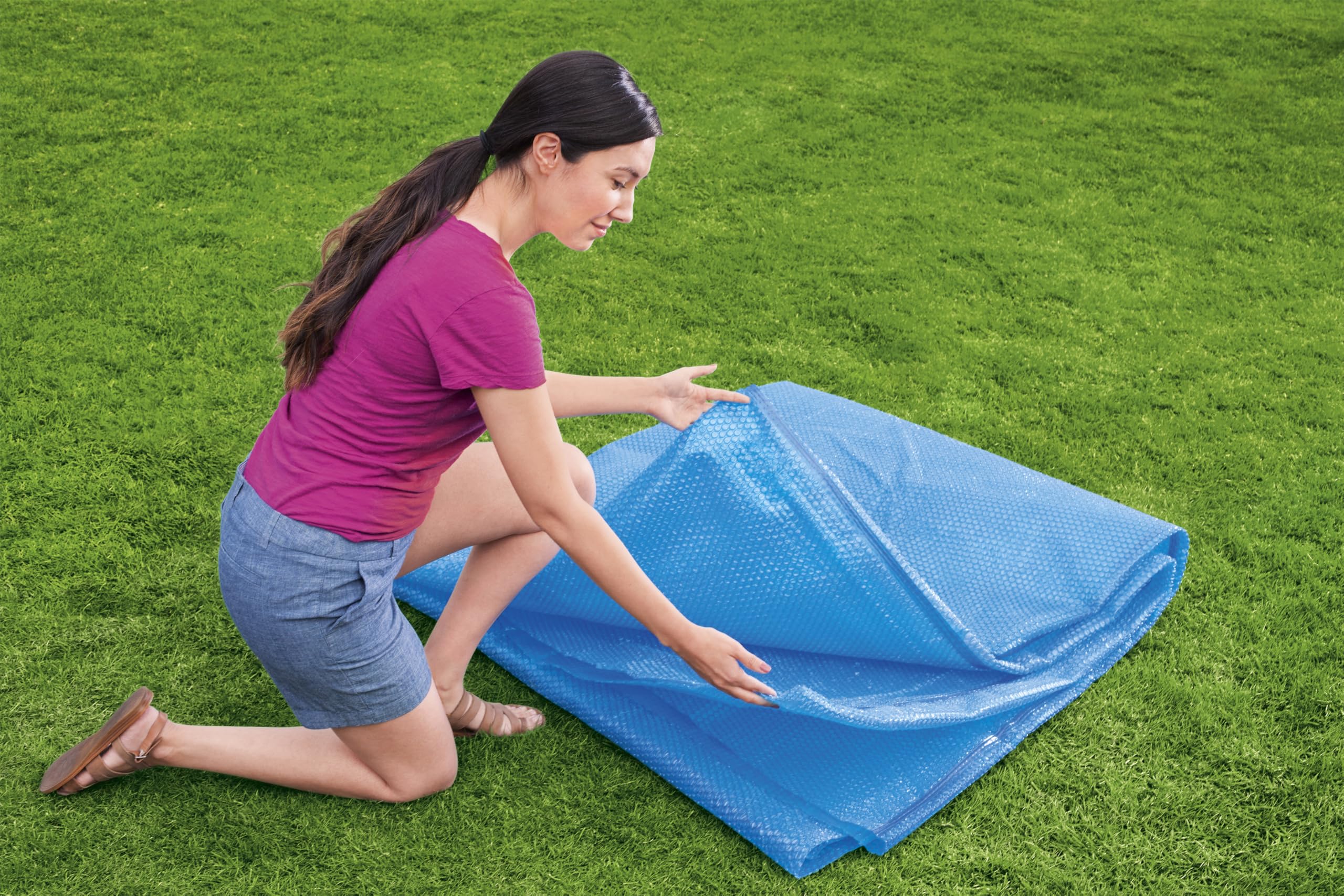 Bestway PE-Solarabdeckplane 380 x 180 cm, blau, eckig