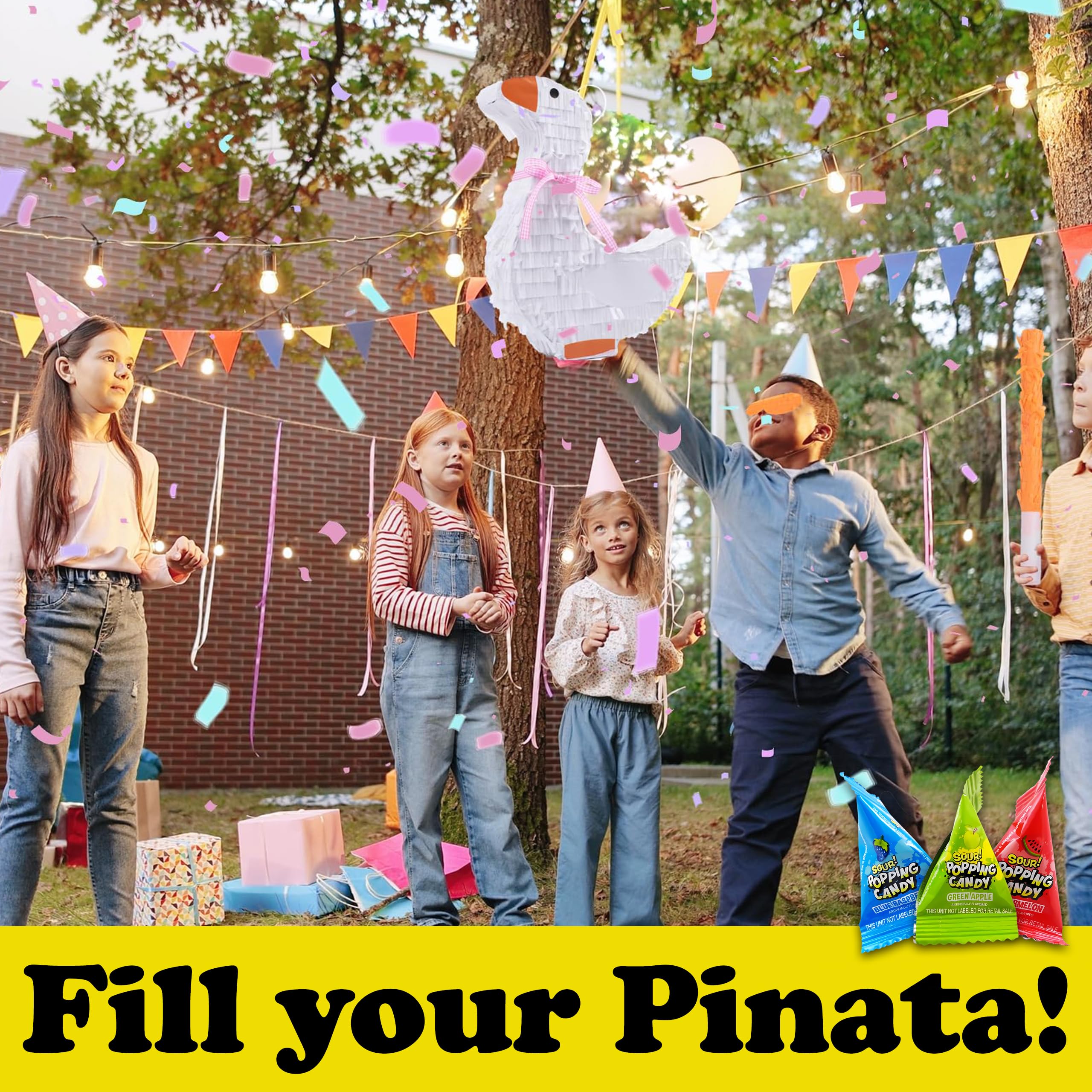 Popping Candy Bulk Assortment, 120 Count Individually Wrapped Fun Size Packs of Sour Candy, 3 Assorted Fruit Flavors, Popping Rocks Variety Pack, Party Bag Favors for Kids