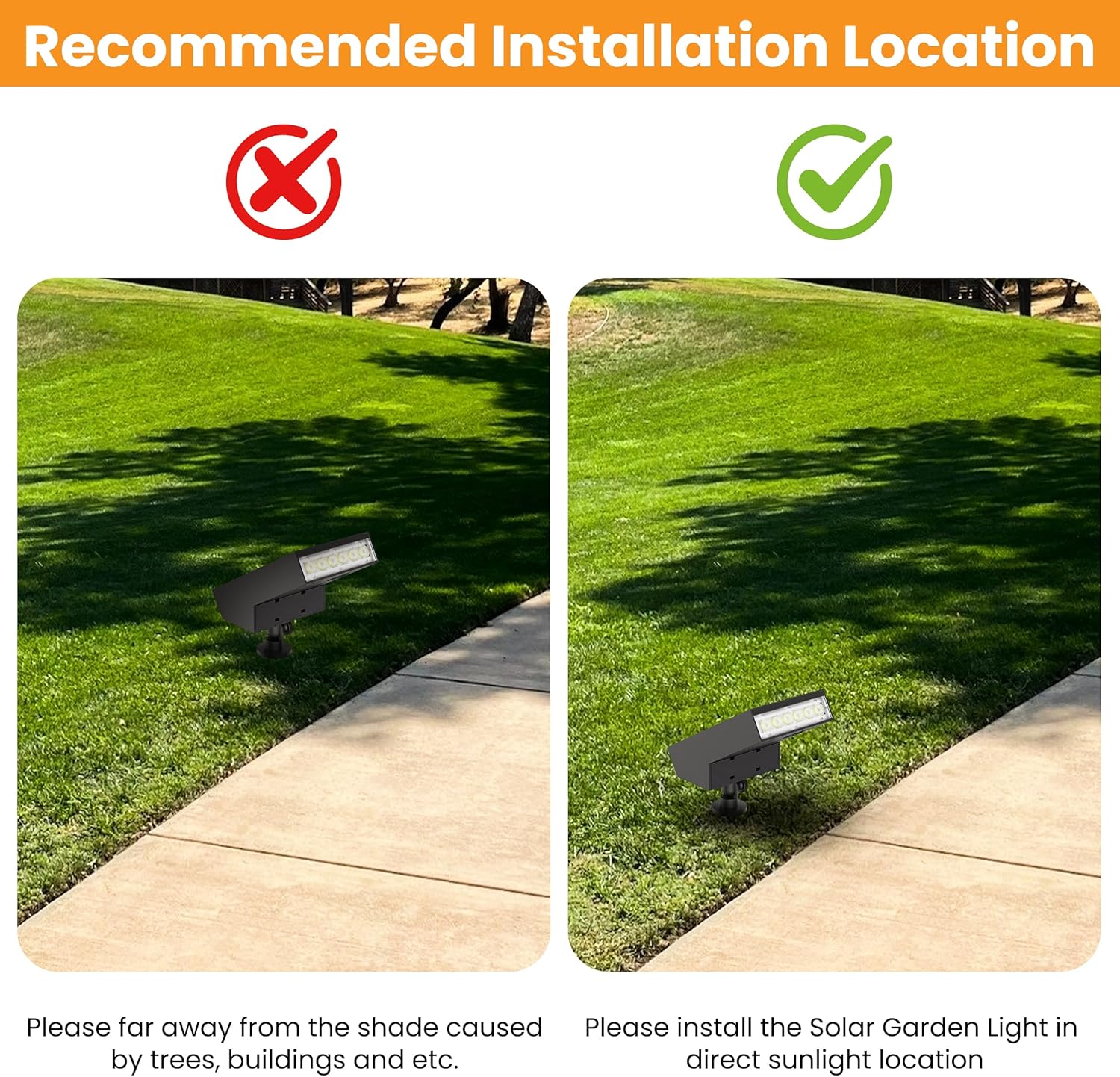 Solar Garden Light | 500 Lumens 3000K Warm White Outdoor Pathway & Landscape Lighting | IP65 Waterproof, 3-Day Rainy Performance