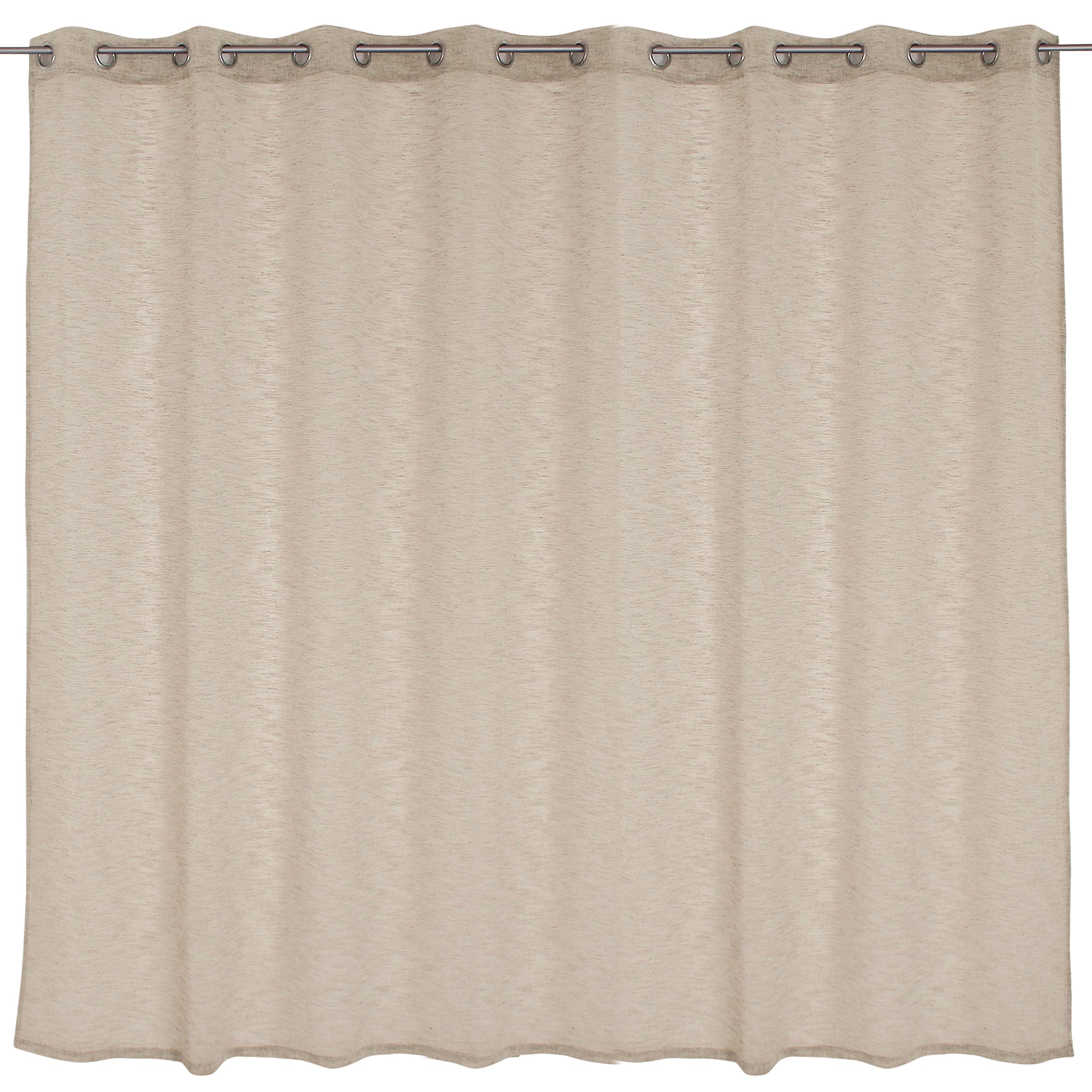 Voilage XXL avec Œillets, 300x240cm, Ecru, Effet Lin, Grande Largeur, Protège des Regards extérieurs, pour Salon Maison Chambre Fenêtre Semi-Transparent, Collection Maya, Enjoy Home